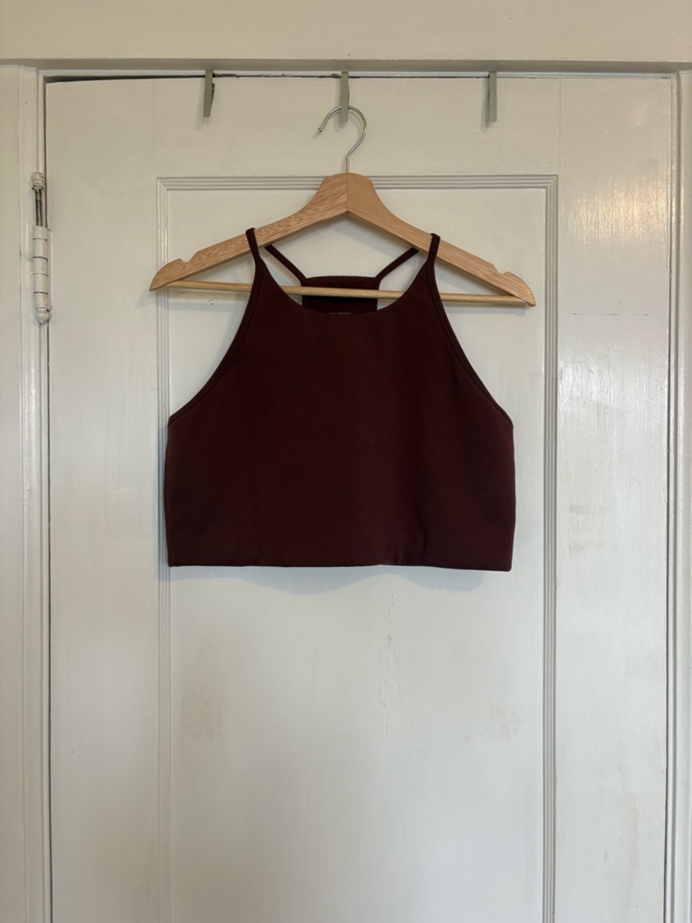 girlfriend collective Burgundy High-Neck Strappy Crop Top - Picture 3 of 4